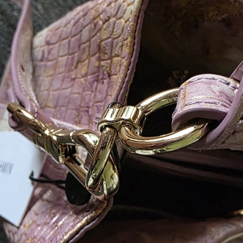 Brahmin Mini Amelia Lilac Melbourne Bucket Bag / Crossbody - Picture 15 of 16